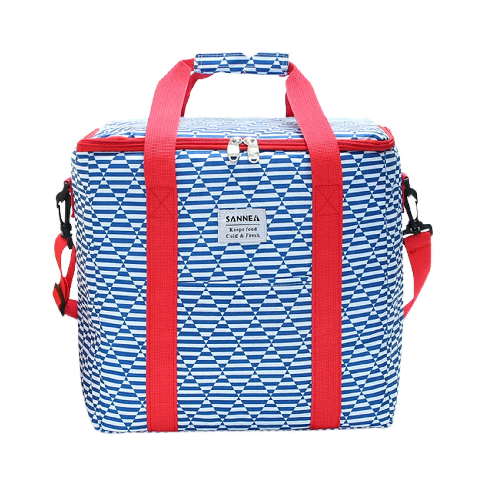 Outdoor Insulated Cooler Lunch Bag Large Capacity Leakproof Fruits Drinks Cooler Zippered Tote For Outdoor Beach Picnic Travel