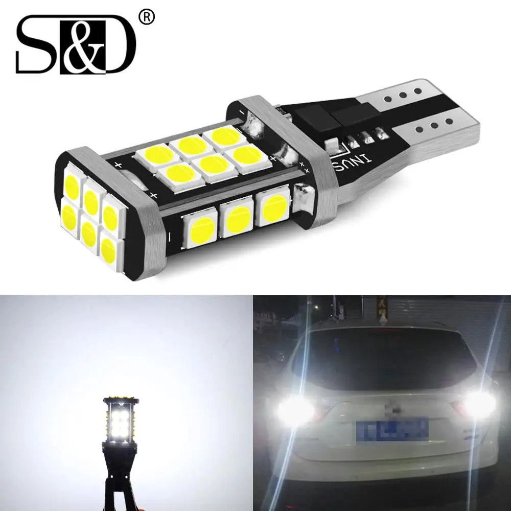 W16W T15 LED Bulbs 921 912 W16W LED Lamp 3030 SMD Canbus OBC Error Free LED Backup Light Car Reverse Lamp Xenon White DC12V