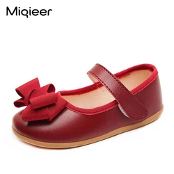 Frühling Baby Prinzessin Schuhe Kinder PU Leder Schuhe Infant Kleinkind Mädchen Bowknot Wohnungen Einzelnen Schuhe Kinder Party Dance Sandalen