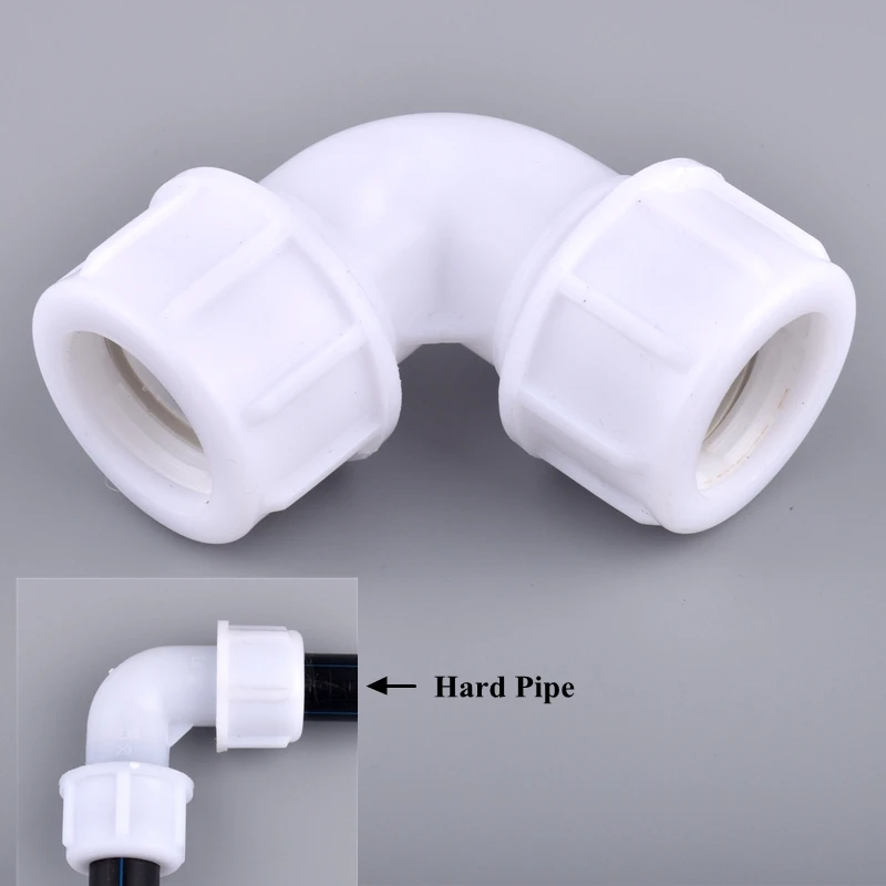 1Pc 20-63mm PE Elbow Quick Connector, Agricultural Watering Irrigation System Water Pipe Joint Garden Greenhouse Tube Fittings