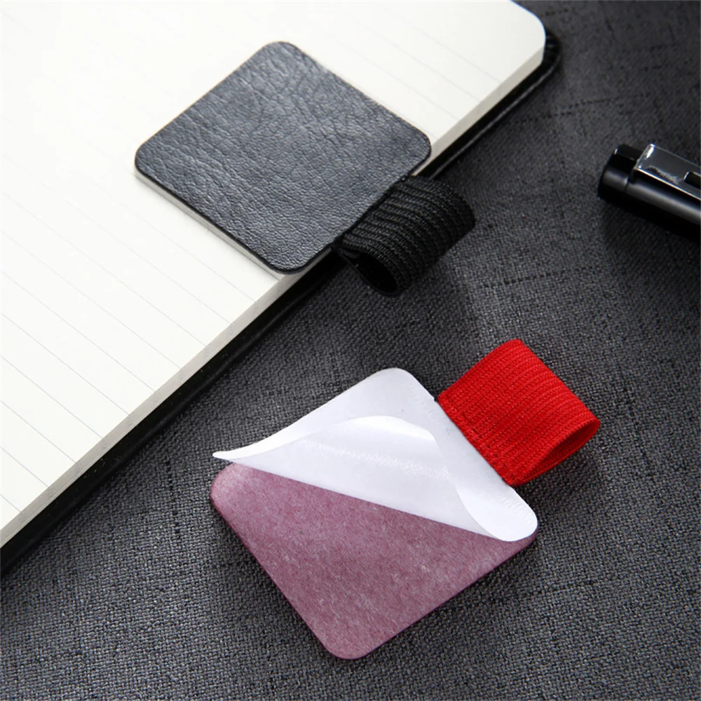 1 Pcs Self-Adhesive Pen Holder Loop Leather Pencil Holder with Elastic Loop 270F