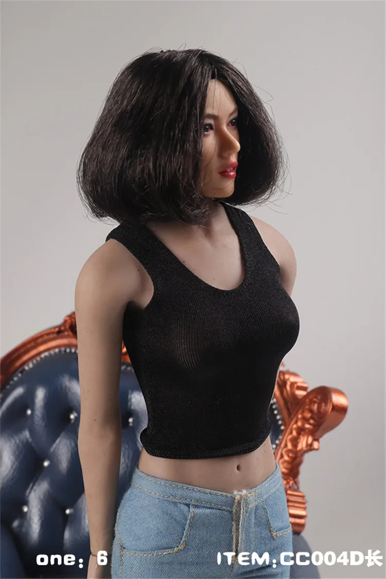 CC004 1/6 أنثى الجندي تي شيرت مثير قاع سترة رياضية طويلة/قصيرة قميص نموذج ملحق ل 12 بوصة عمل الشكل الجسم