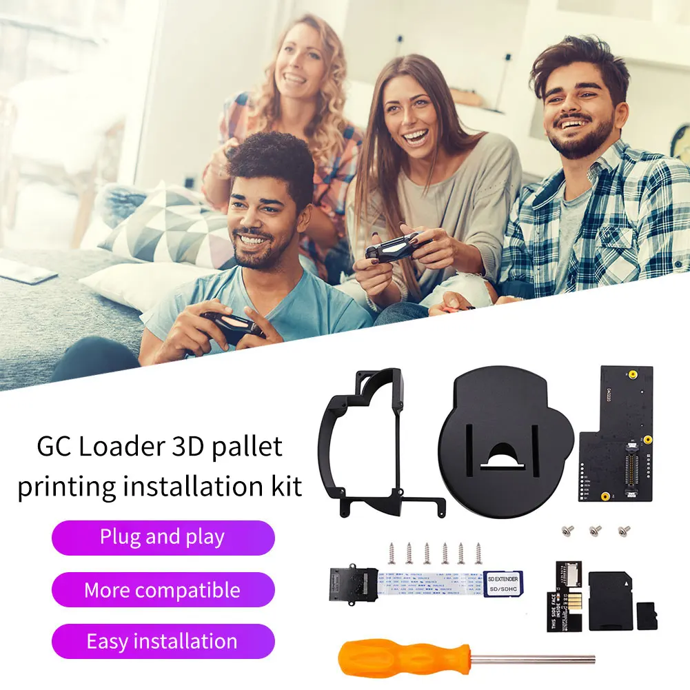 ゲーマー用3Dプリンターマウントキット,4GBアダプター,延長ケーブル付きカードリーダー,ドライバー,アクセサリー
