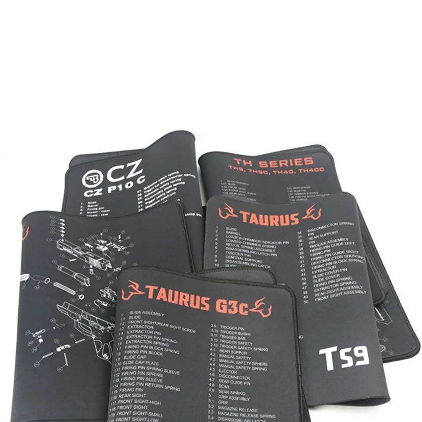 Rubber Gun Cleaning Mat Pad For Taurus G2C G3C TS9 TH9 TH40 CZ P10 C F Glock 17 19 22 25 26 28 Kit Bench Holster 9mm . 40 Gen 5