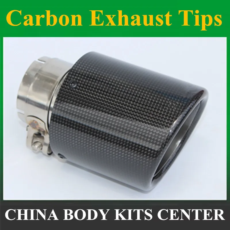 

1PCS 63mm Inlet 101mm Outlet Stainless Steel Ak Carbon Fiber Exhaust Tip for VW AUDI BENZ BMW PORSCHE