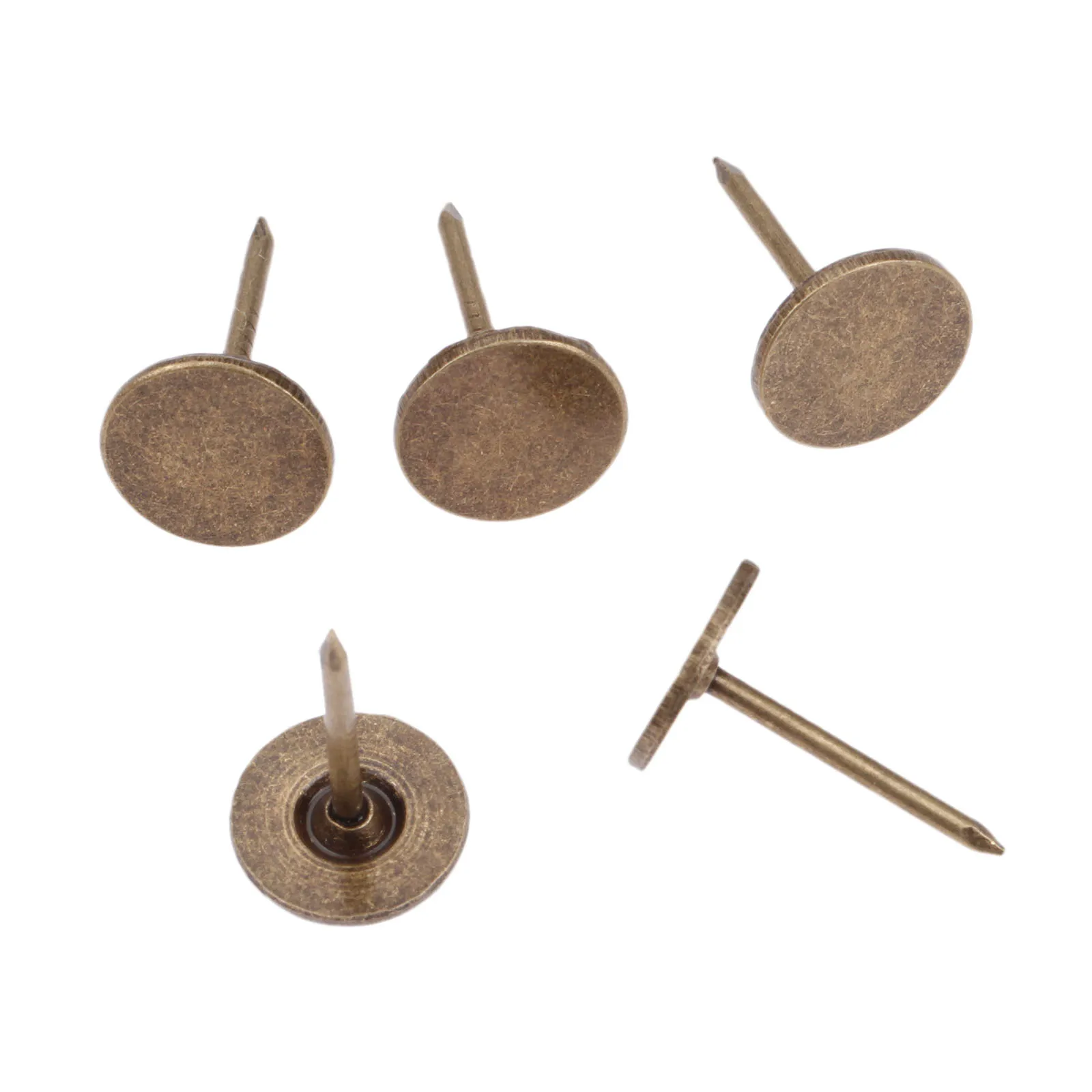 100pcs Flat Upholstery Nails Sofa Studs Pins Tacks Antique Bronze Iron Vintage Jewelry Wooden Box 11mm*17mm Furniture Hardware