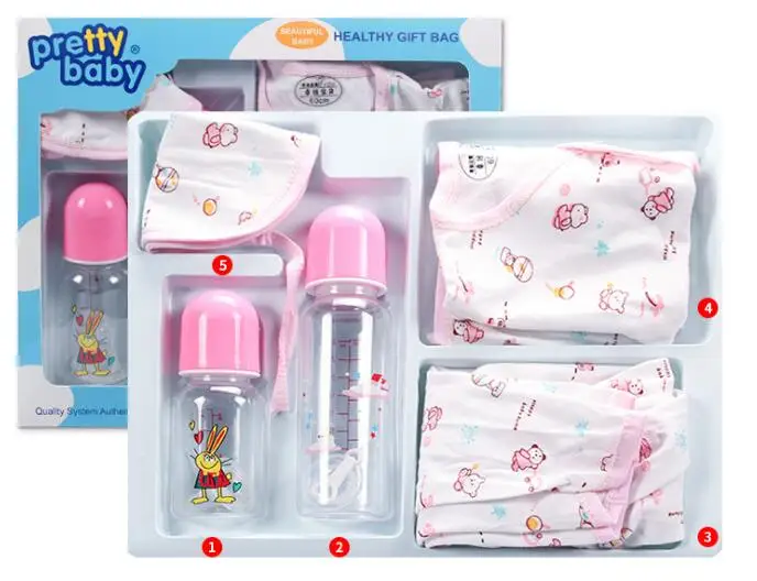 

BABY CLOTHING PP STANDARD MOUTH 250&150 ML BOTTLE SET OF 5-PIECE ACCESSORIES GIFT BOX CROSS-BORDER MATERNAL AND INFANT