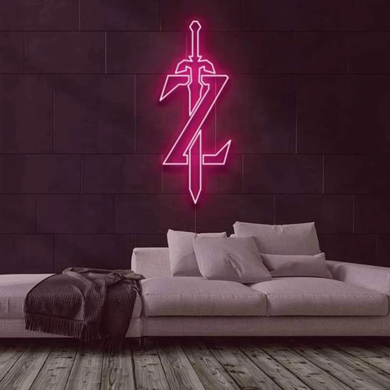 

Aesthetic Cute ZELDA SWORD Neon Sign Custom Decoracion Acrylic For Shop Party Gift Home Kawaii Anime Wall Room Decor