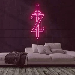 Aesthetic Cute ZELDA SWORD Neon Sign Custom Decoracion Acrylic For Shop Party Gift Home Kawaii Anime Wall Room Decor