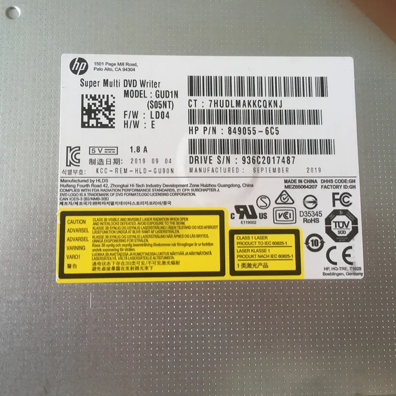 HP DVDRW GUD1N P/N:849055-6C5 용 정품, HP 소형 케이스 노트북 올인원 컴퓨터 및 기타 컴퓨터에 적합