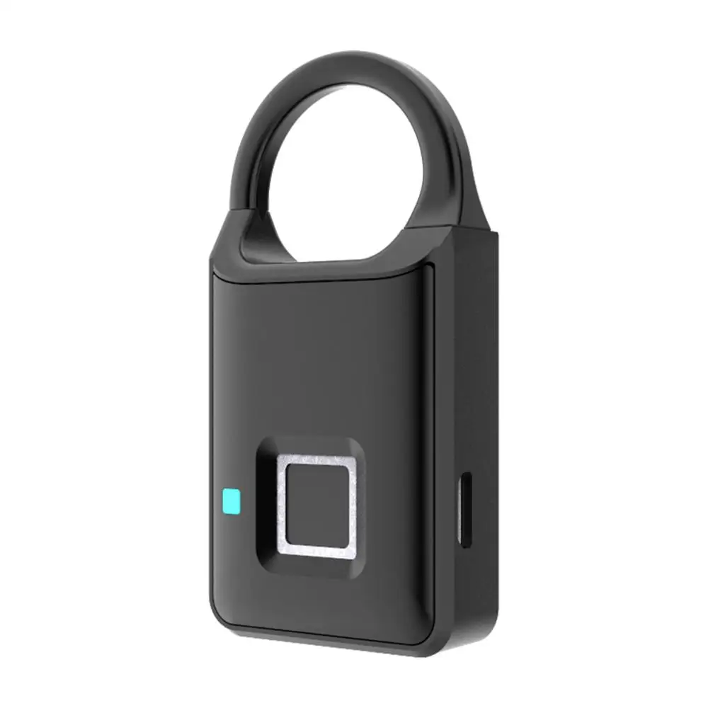 Fingerprint Lock Smart Padlock Thumbprint Door Padlocks Portable Anti-Theft Fingerprint Lock for Bag Drawer Suitcase