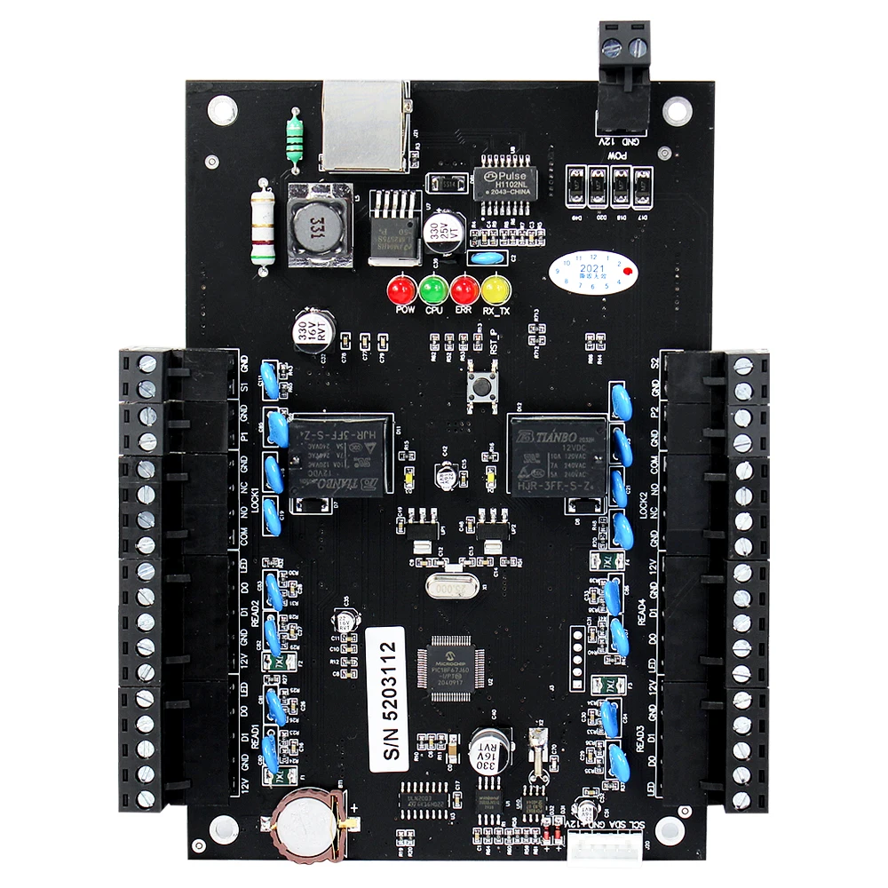 Network TCP/IP Wiegand Access Control Board Panel Free Software RFID Entry System DC12V for 1/2/4 Door