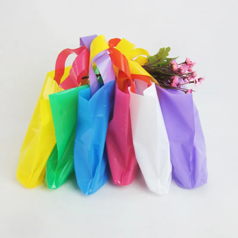 20 pcs Plastic Bag with Handle for Shopping Store  Take Away Brand Business Packing Package Wholesale Customized