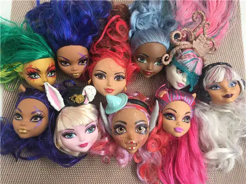 Rare Collection Monsters Doll Head Good Makeup Doll Head Girl Dressing DIY Toy Parts Children Christmas Gift Party Favor