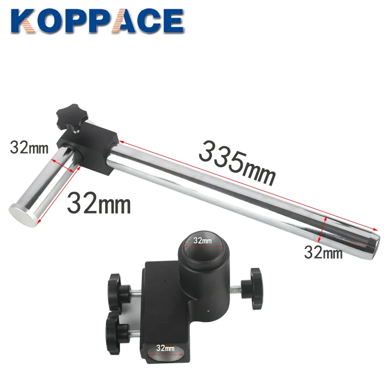 KOPPACE Single Arm Microscope Black Bracket Horizontal Movement 235mm Column Diameter 32mm Height 380mm