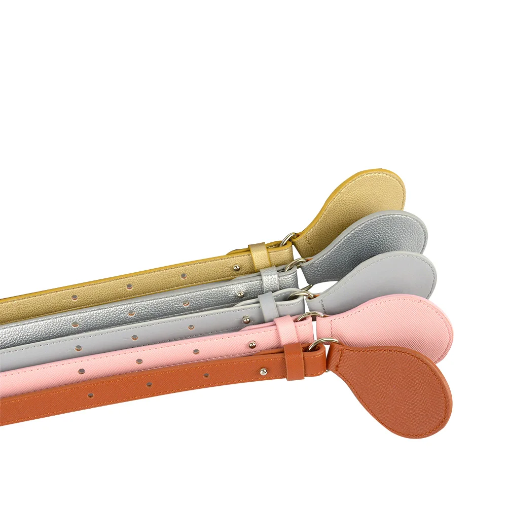 2022 New Bidirectional Adjustable Length Flat Leather Belt Handles with Drops for Obag Basket City Chic Women Handbag O Bag