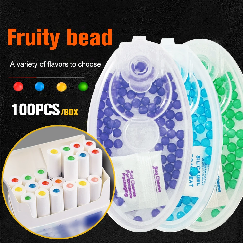 100 PCS Mix Fruit Tobacco Pops Beads Ice Mint Menthol Capsule Explosion Burst Beads Disposable Cigarette Accessories Tools Gifts