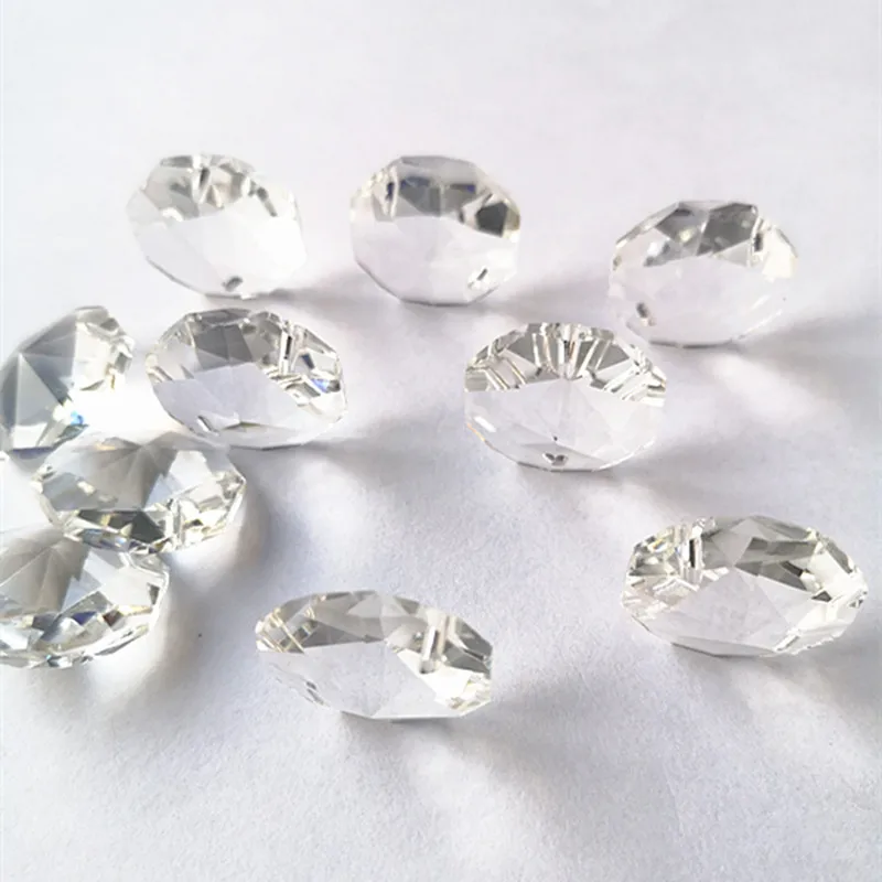 100pcs/lot 22mm Crystal Thimming Beads in Two Holes Glass Curtain Accessories Putting Up Christmas Tree Birthday Cake Decoration