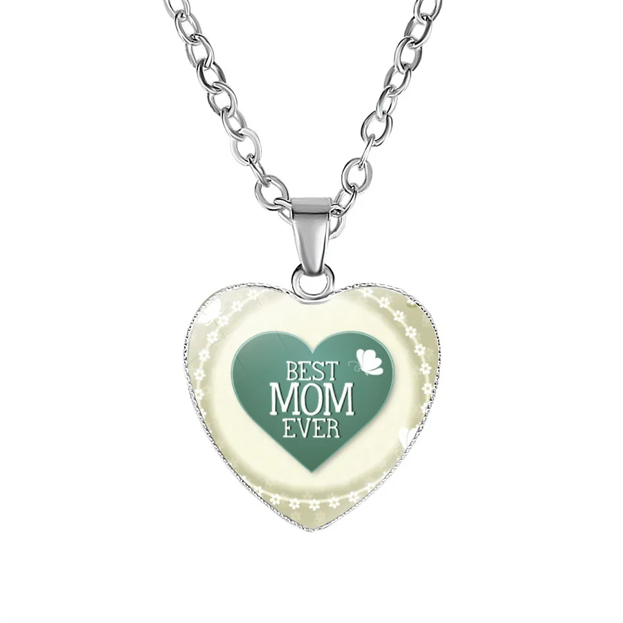 BEST MOM EVER necklaces For Women Mama Letter Heart shape pendant Chains Fashion Mother\'s Day Jewelry Gift
