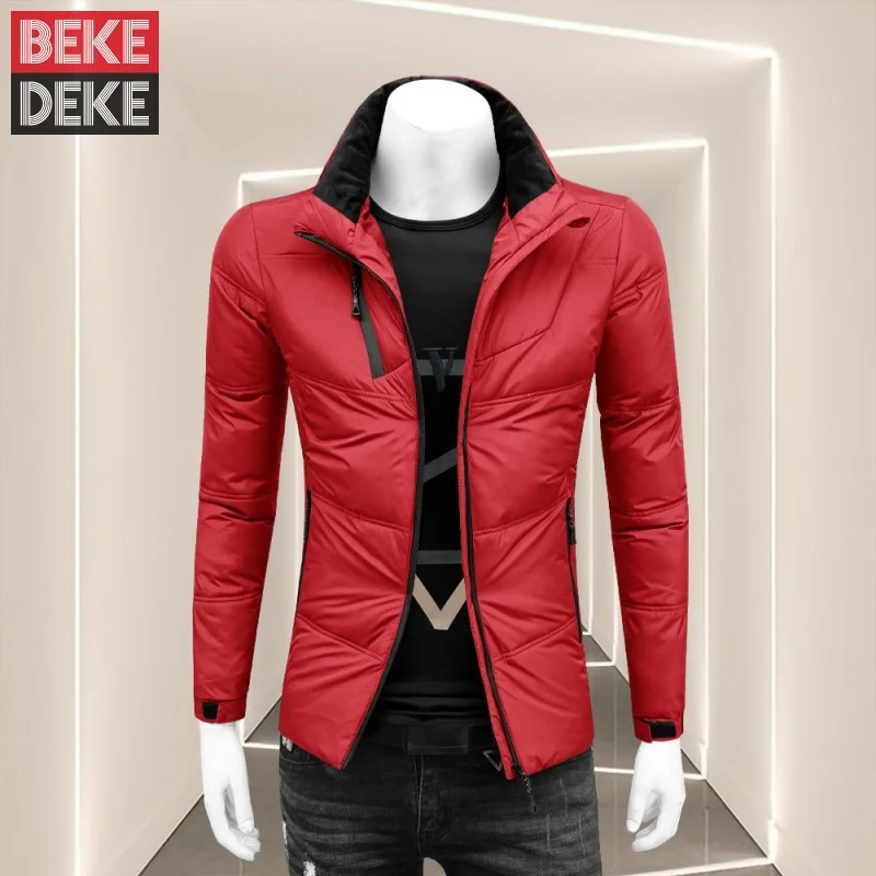 

Down Mens Coat Solid Color Slim Fit Hooded Cold Jacket Winter Thicken White Duck Down Warm Outerwear Tops Casual Jackets Male