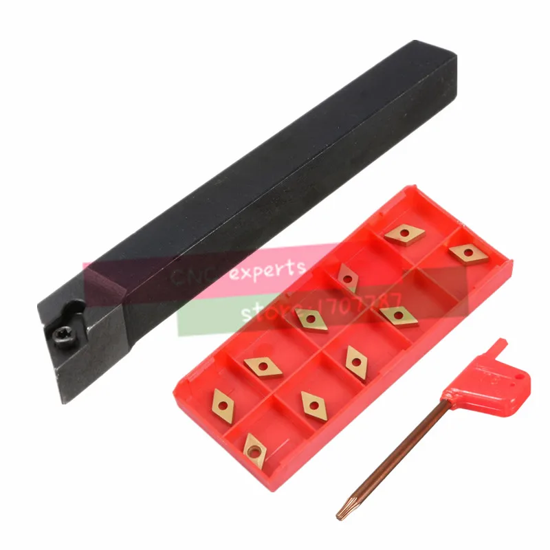 

10PC DCMT070204 Carbide insert+1PC SDJCR1010H07 SDJCR1212H07 SDJCR1616H07 SDJCL1010 1212 1616 CNC Cutting Tool Holder Lathe Set