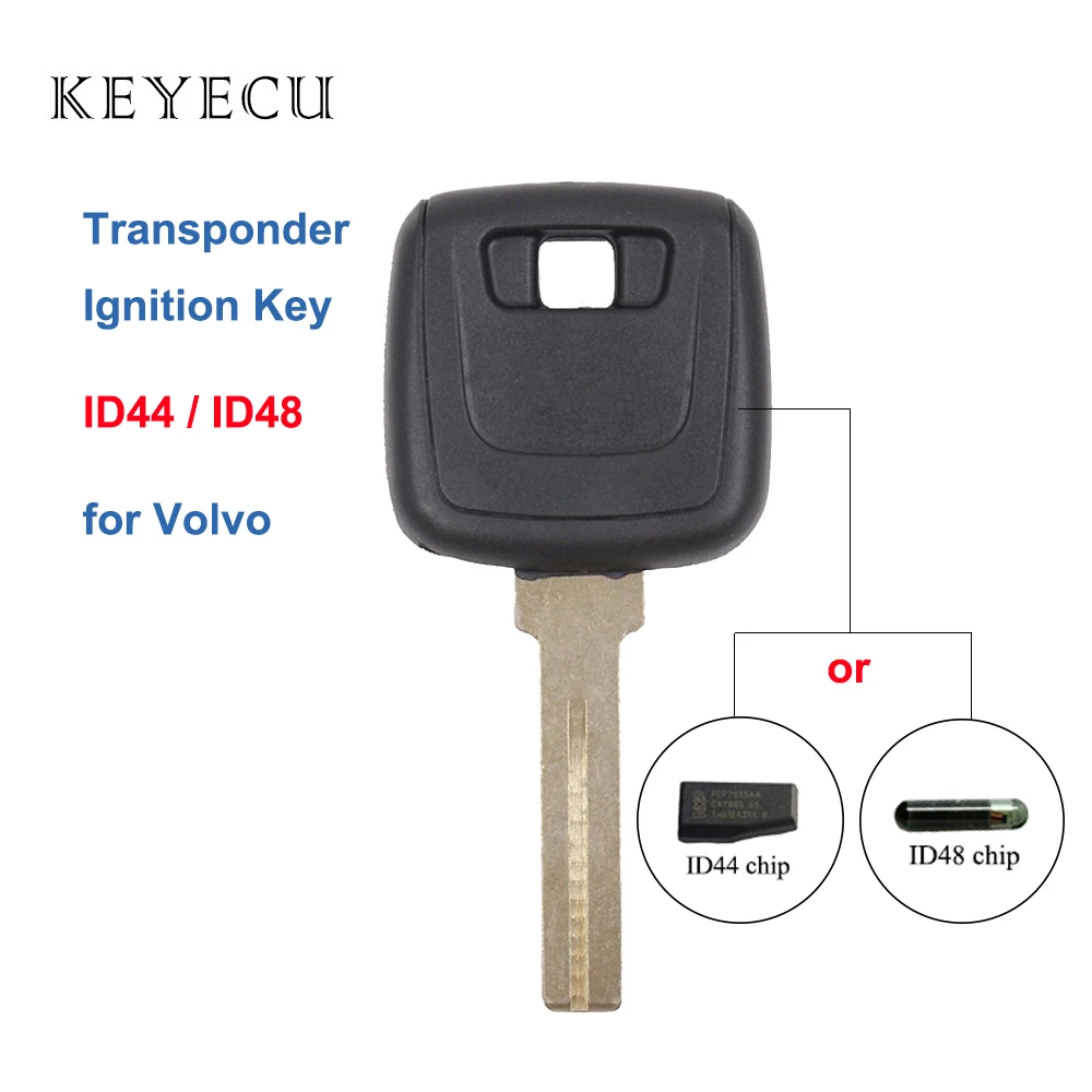 

Replacement Transponder Ignition Key - ID44/ ID48 Chip Optional - FOB for Volvo C70 S70 S90 V90/ S80 S60 V70 XC70 XC90