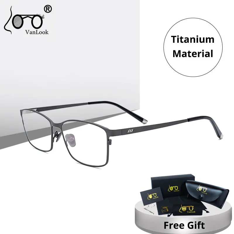 

VANLOOK Titanium Glasses Men's Titan Eyeglasses Frame Male Optical Prescription Korea Stylish Spectacles Old School Ocular 2020