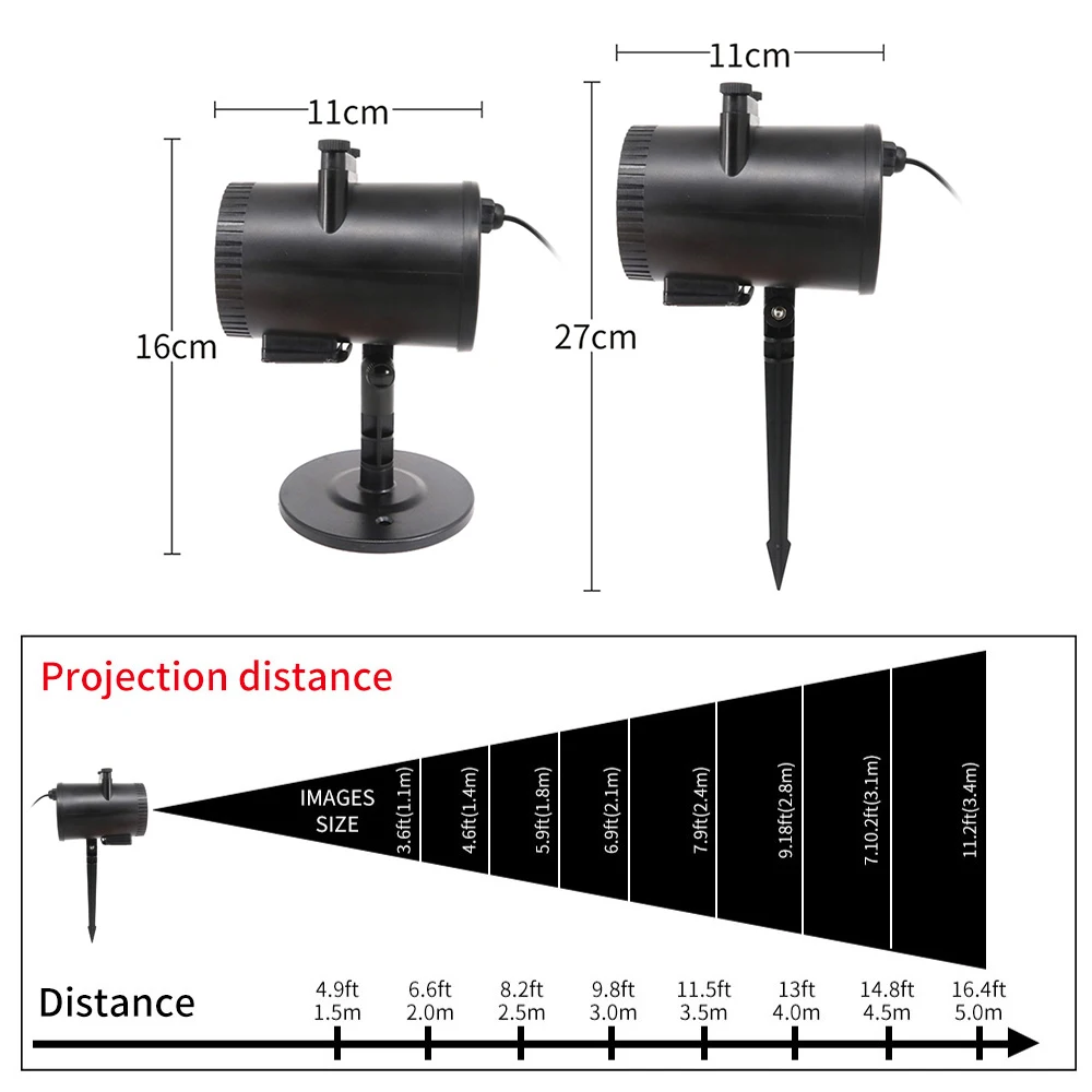 Projecteur Laser LED 12 diapositives de noël, imperméable conforme à la norme IP65, éclairage d'extérieur, flocons de neige, lumière de scène