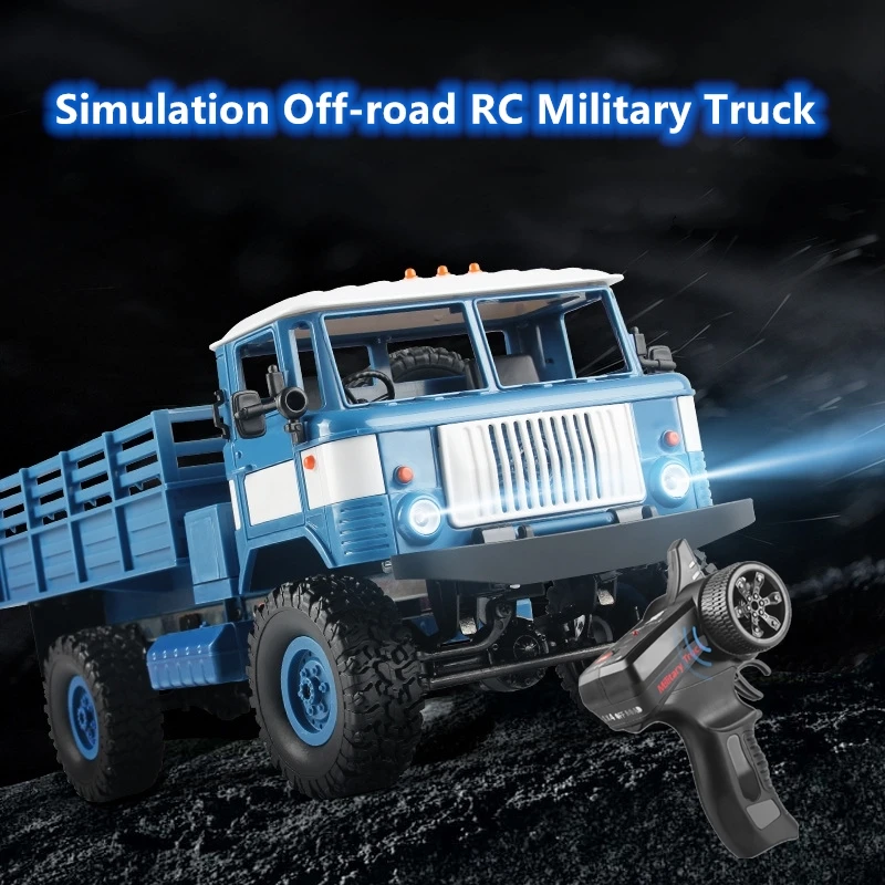 Full Metal Body 4WD RC Military Truck Strong Torque 45-degree Slope Climbing 3KG Load Carriage LED Headlights Electric RC Model