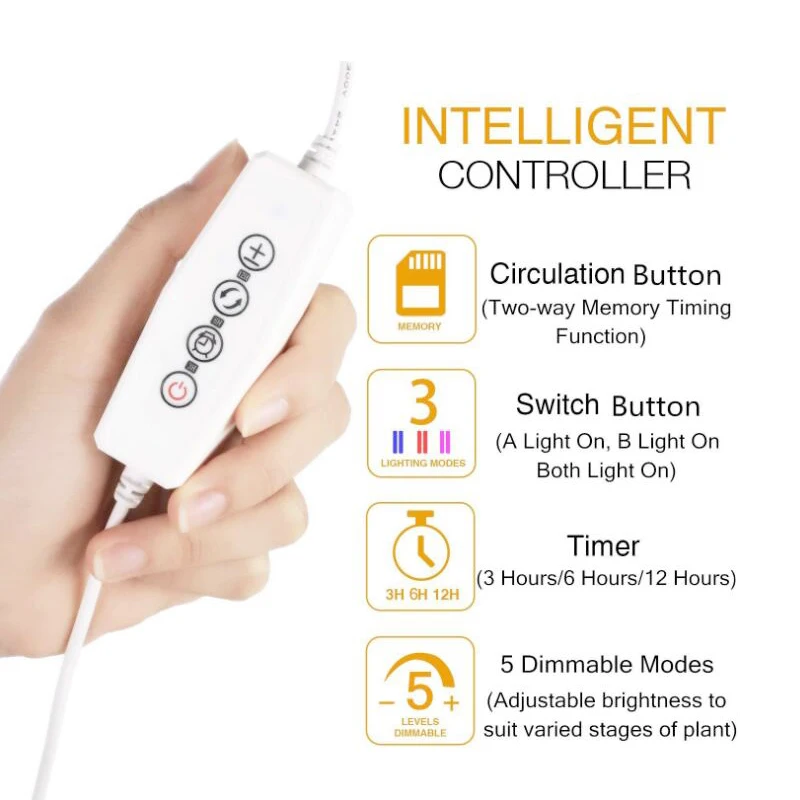 Timer Function LED Grow Light 5V USB Full Spectrum For Indoor Lamp Plant Potted Vegetable Flower Dimmable Fitolampy