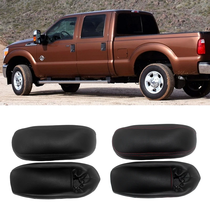 For Ford F250 F350 Excursion Lariat 1999 - 2007 Microfiber Leather with Foam Side Seat Armrest Handle Cover Protective Trim