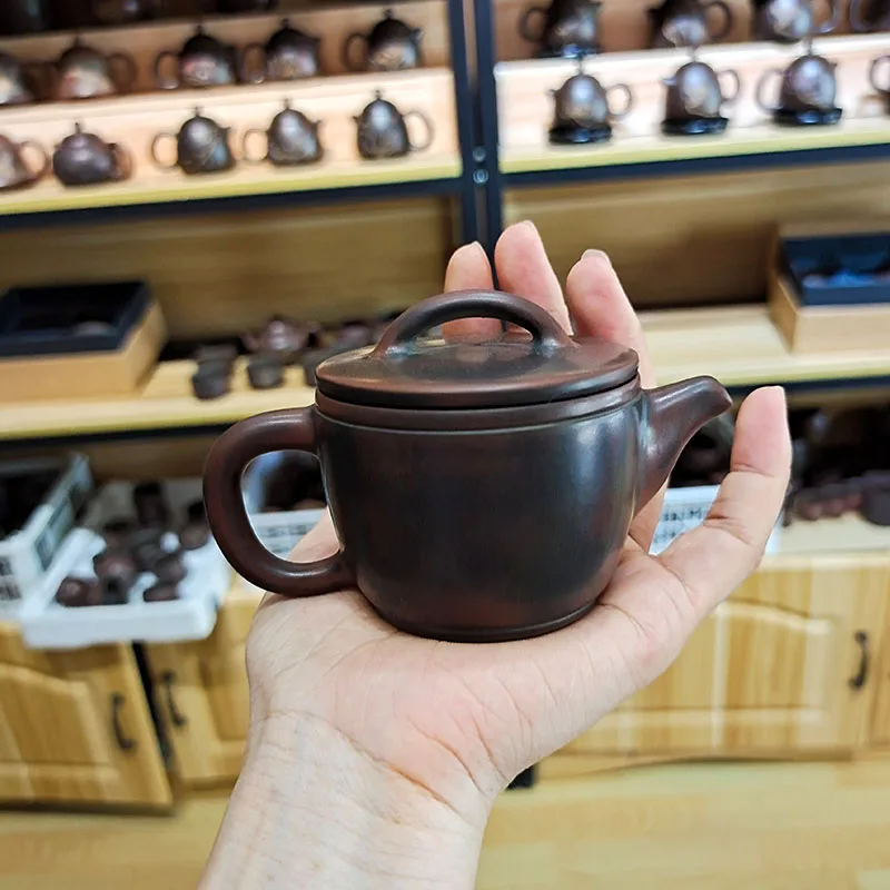 Hand Throwing Bronze Hanwa Teapot with Qinzhou Nixing Pottery Clay 80cc-120cc for Puer Tea Black Tea Not Yixing Teapots