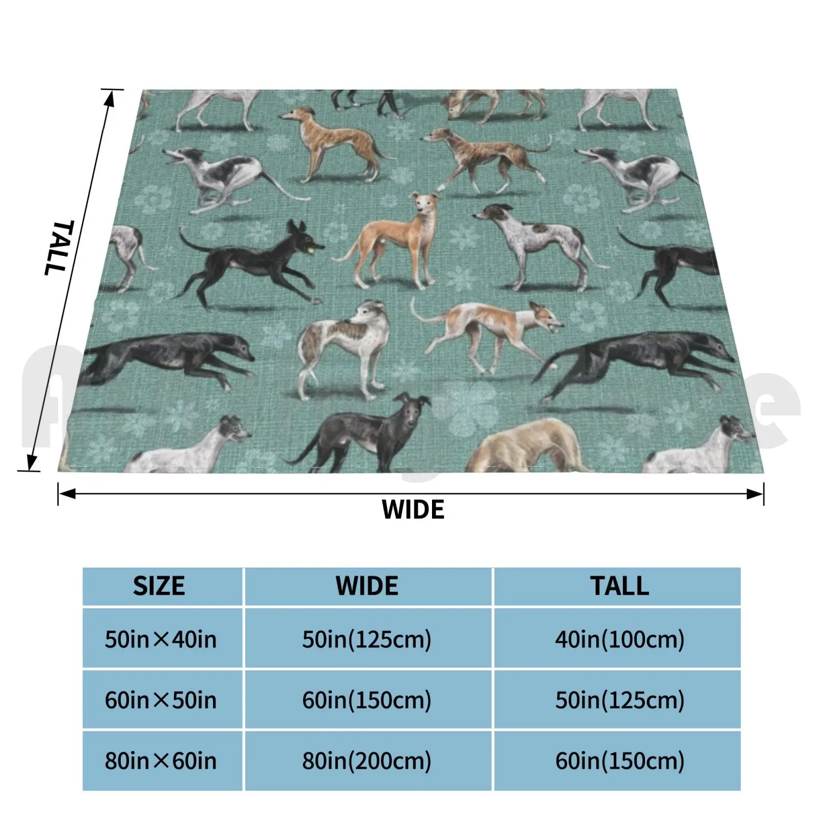 The Greyhound Blanket Fashion Custom 1703 Greyhound Lurcher Longdog Whippet Sighthound Staghound Windhund