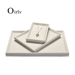 Oirlv 화이트 PU 가죽 펜던트 디스플레이 트레이, 보석 정리함 팔레트, 상점 캐비닛 링 팔찌, 선물 귀걸이 홀더