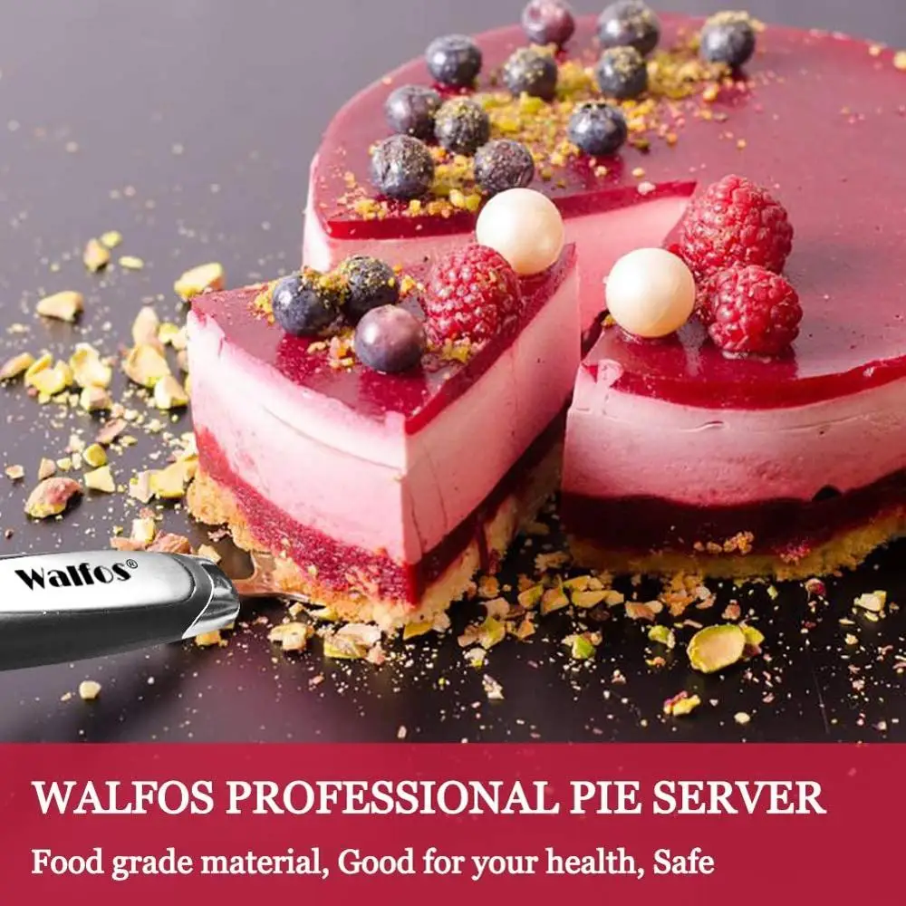 WALFOS Stainless Steel Serrated Edge Cake Server Blade Cutter Pie Pizza Server Cake Cutter Shovel Kitchen Baking Pastry Spatulas