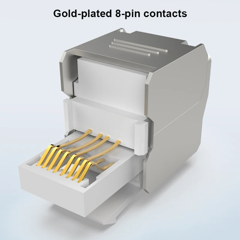 CAT6A CAT7 Сетевой Ethernet-модуль Панель на стене, сделанная из цинкового сплава, экранированный FTP SFTP ToolБесплатный соединительный кабель-адаптер RJ45