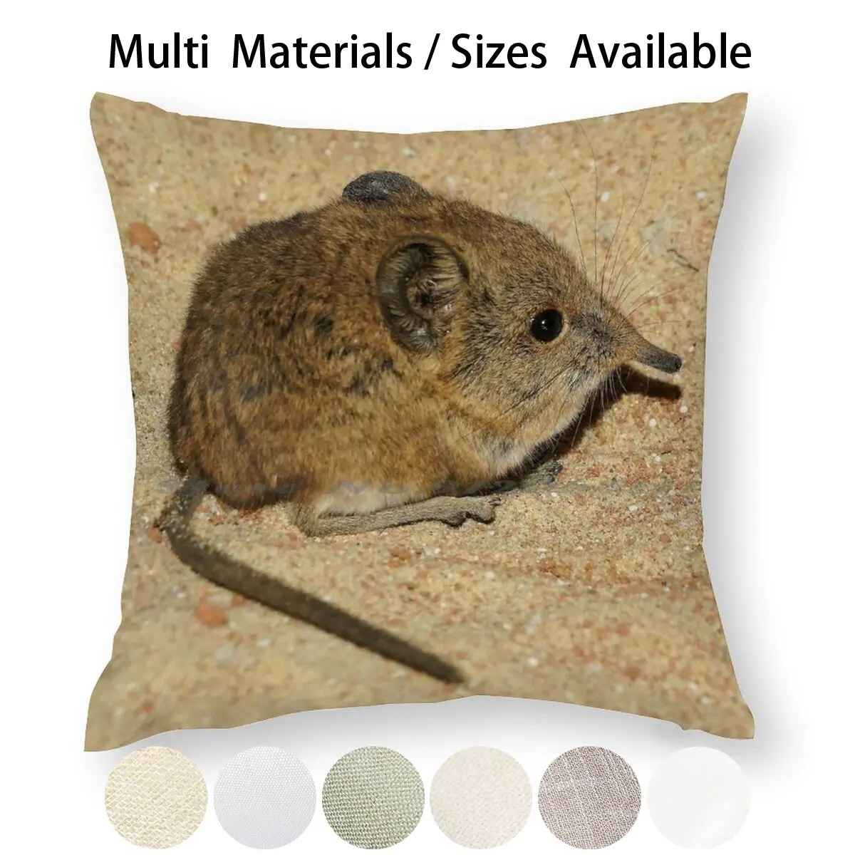 Elephant Shrew Pillow Case Throw Pillow Cover Cotton Linen Flax Elephant Shrew Cute Animals Africa Nature Mouse Rodent Wildlife