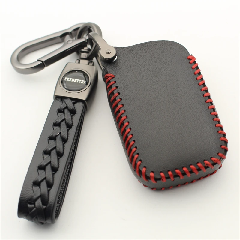 FLYBETTER Genuine Leather 4Button Keyless Entry Smart Key Case Cover For Lexus LX470/GS450h/IS350/SC430/LS460/ES350  L628