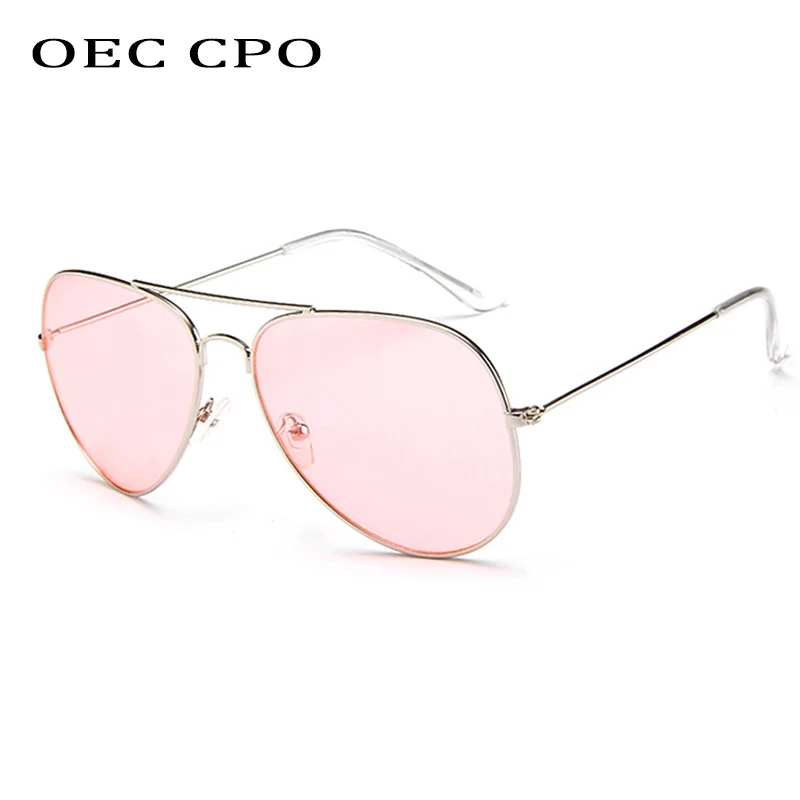 Moda occhiali da sole pilota di colore trasparente donna uomo designer di marca rosa blu lenti occhiali da sole uomo donna occhiali da esterno O644