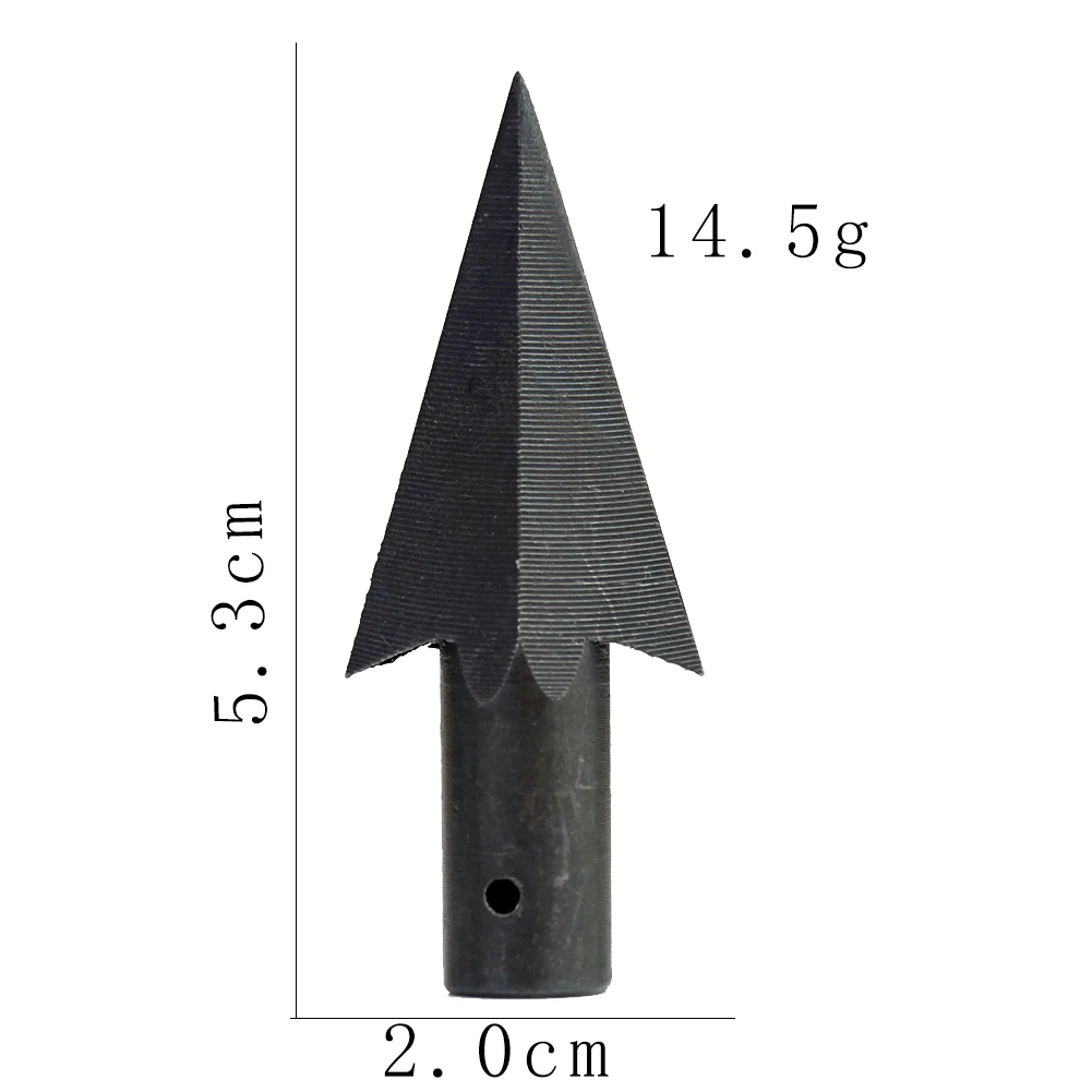 Cabeza de flecha de acero al carbono para caza, puntas anchas de tiro con arco, diámetro de 8mm, compatible con arco compuesto recurvo de madera,