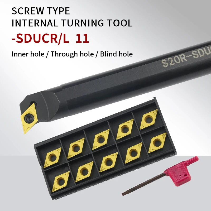 1 pc S16Q-SDUCR/L11/S20R-SDUCR11/S25S-SDUCR11/S32T-SDUCR11 internal tool holder DCMT11T304 insert Combination Stainless Steel