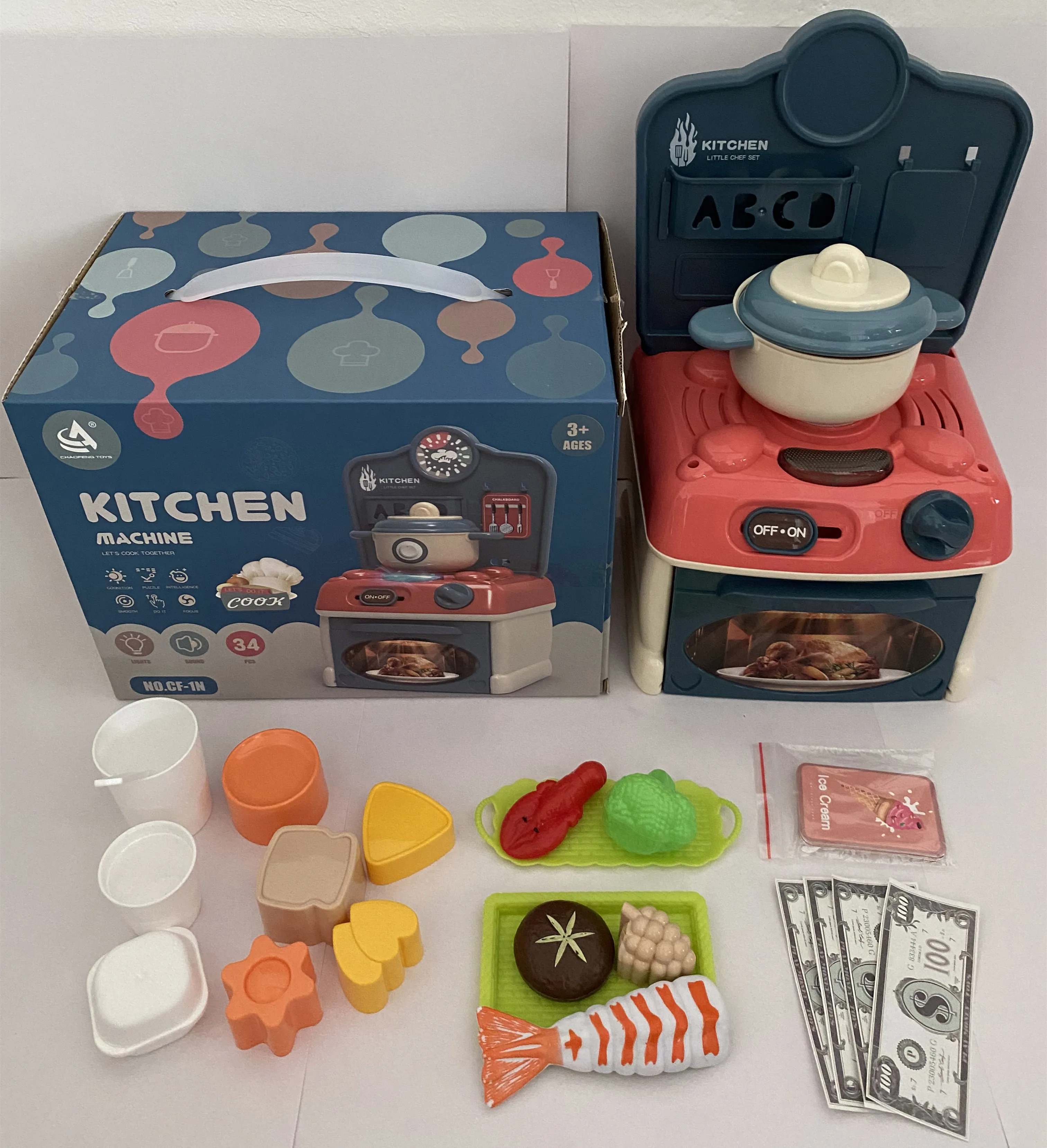 34pcs Morandi kawaii Children KitchenToys Simulation Food Cookware Pot Pan Kids Pretend Play Set Toys For Girls miniature popin