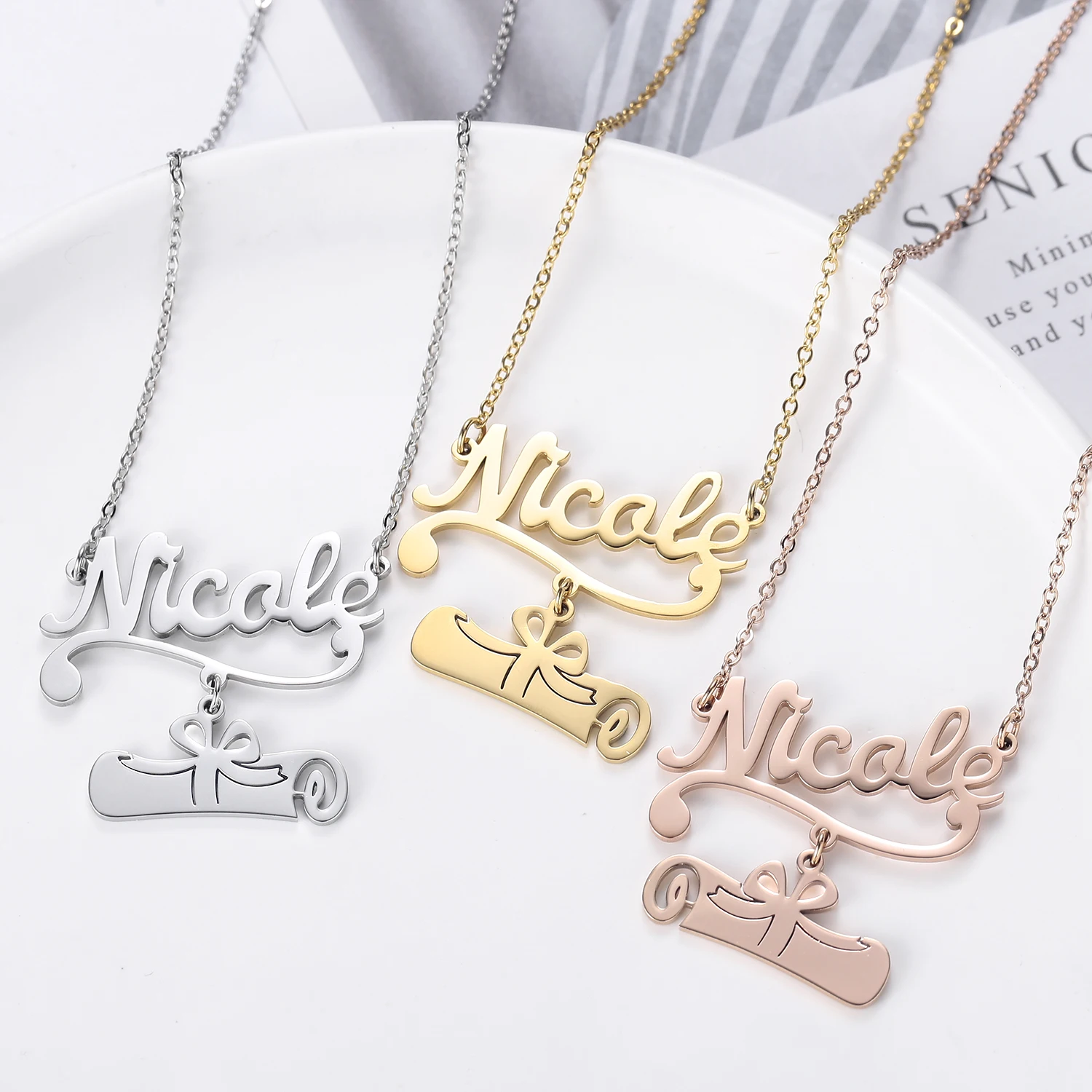 MYDIY 925 Sterling Silver Custom Name Necklace  New Jewelry Graduation Season Minimalist Fine Pendant Jewelry 2021 TREND