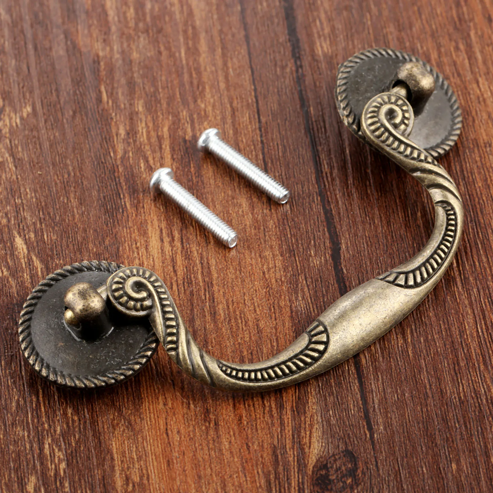 Vintage Handle Antique Bronze Pull 129mm*55mm Retro Knob Cupboard Door Kitchen Cabinet Drawer Wooden Jewelry Box Europe Style