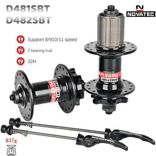 Imagen 2 del producto NOVATEC-bujes de rodamiento para bicicleta de montaña, piezas de bicicleta para Cassette HG de 11V, 32 agujeros, 8, 9, 10 y 11 velocidades, D481SBT, D482TSBT