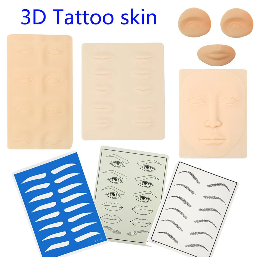 

Beginner 3D latex Skin Permanent Makeup Tattoo Training Practice Fake Skin Blank Eye Lips Tattoo Machine multiple choice