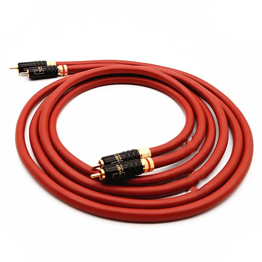 كابل RCA بخط إشارة الصوت/الفيديو المطلي بالفضة HiFi Liton مع قابس مطلي بالذهب لمشغل الأقراص المضغوطة لمكبر الصوت