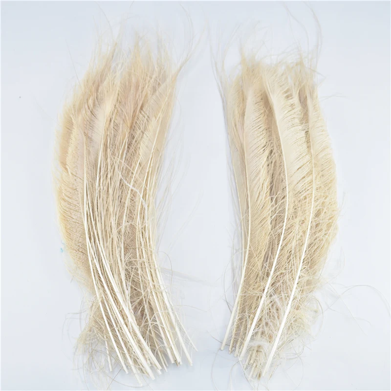 10Pcs/Lot Milky Peacock Sword Feathers for Crafts 30-35cm Peacock Feathers for Jewelry Making Wedding Feathers Decoration Plumas