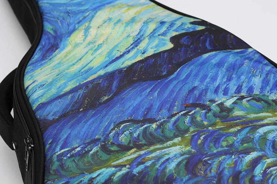 Guitar Case Bag 36 39 40 41 Inches Van Gogh Art Paintings Backpack Colorful Thicken  Useful Carry Gig Guitar Accessories