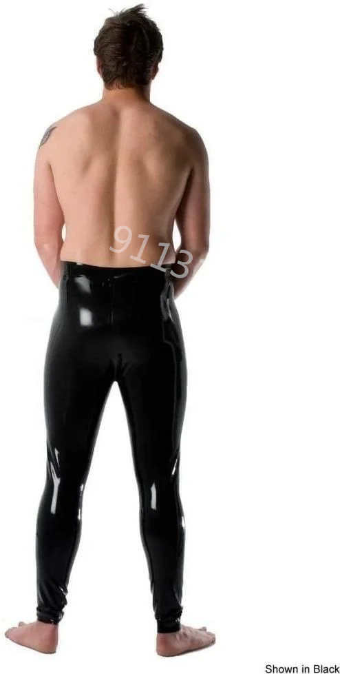 Sexy Latex Man Pants Handmade Men Trousers with Front Double Zipprer fetish kakegurui male leggings cosplay costume